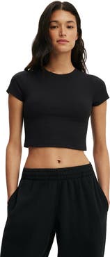 COTTON ON BODY Women's Active Ultra Soft Cropped Fitted Tshirt