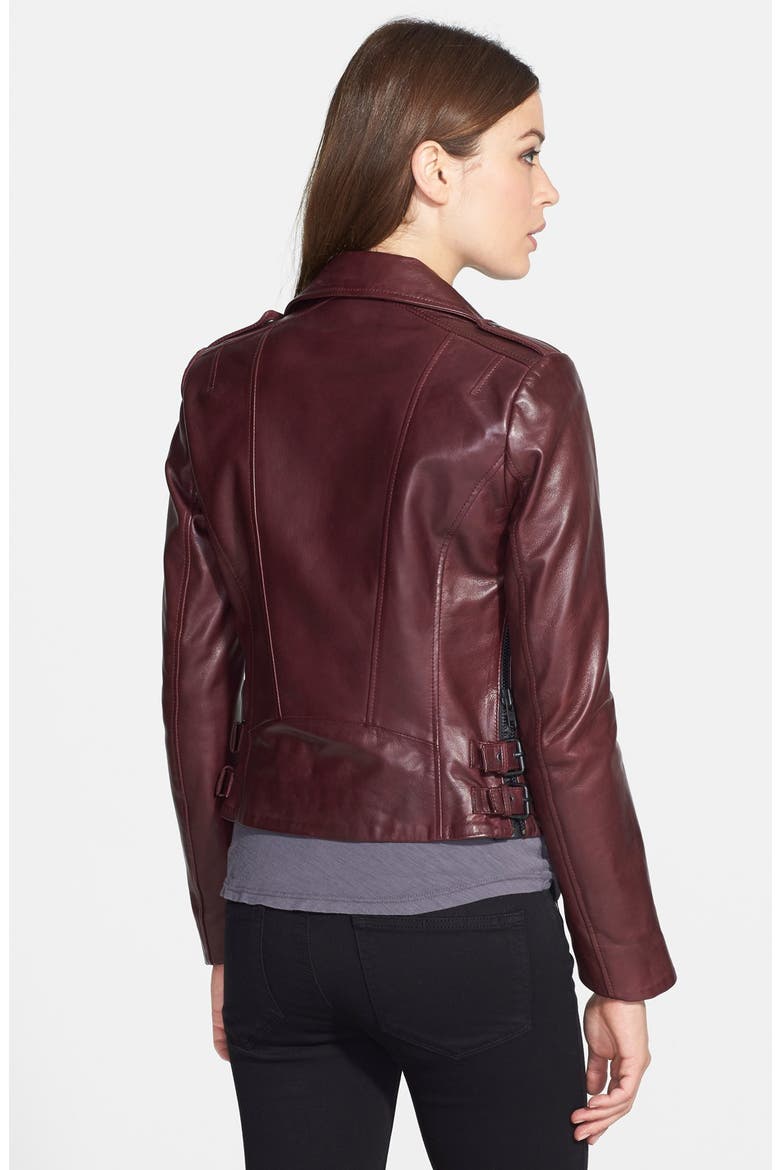 Lambskin Leather Jacket, Alternate, color, SYRAH