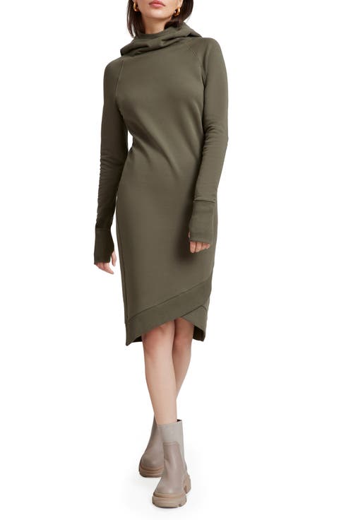 Walker Long Sleeve Hooded Sweatshirt Dress