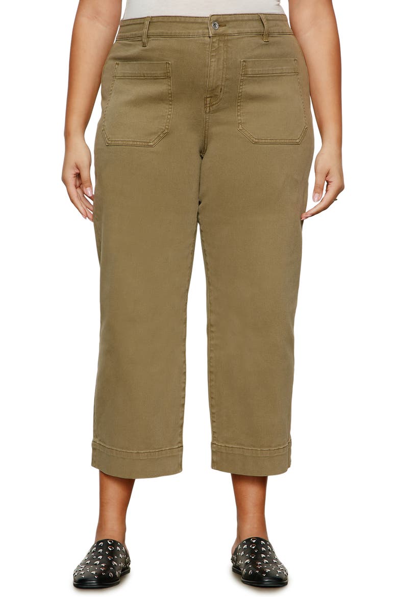 The Marine Crop Wide Leg Jeans, Main, color, COVERT GRE
