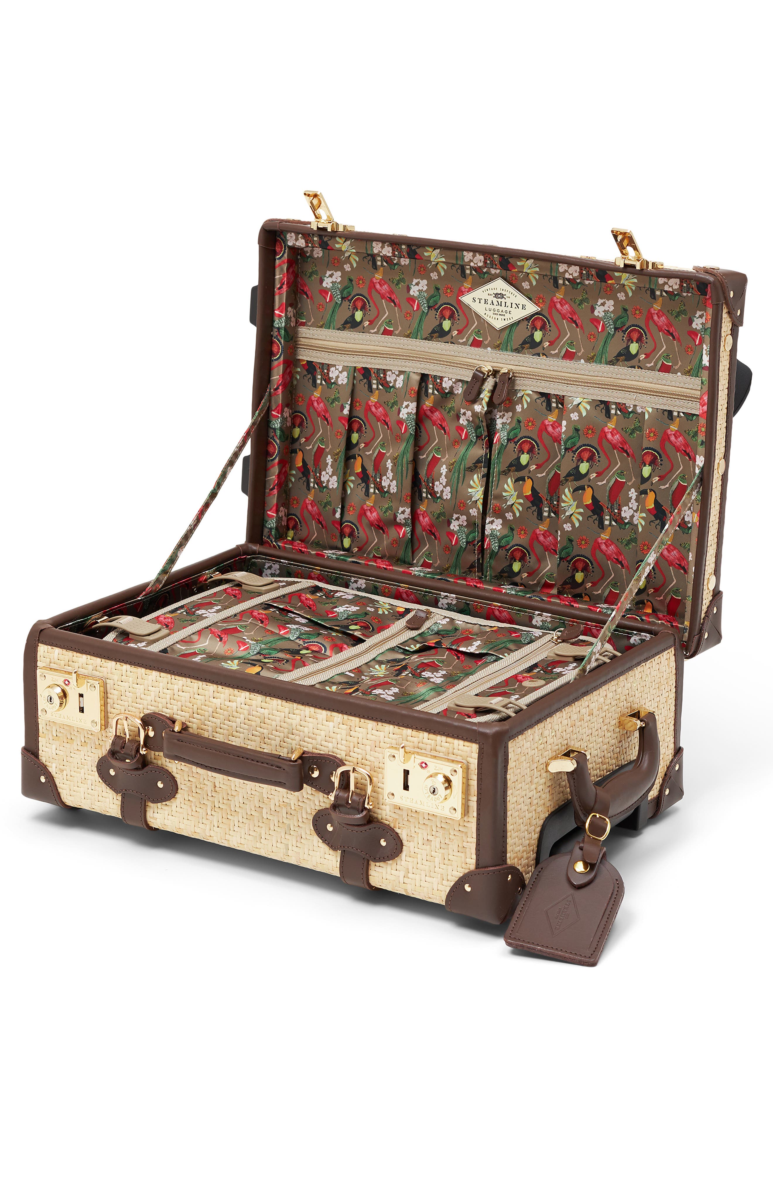 SteamLine Luggage The Explorer 20-Inch Rattan Rolling Carry-On, Alternate, color, 