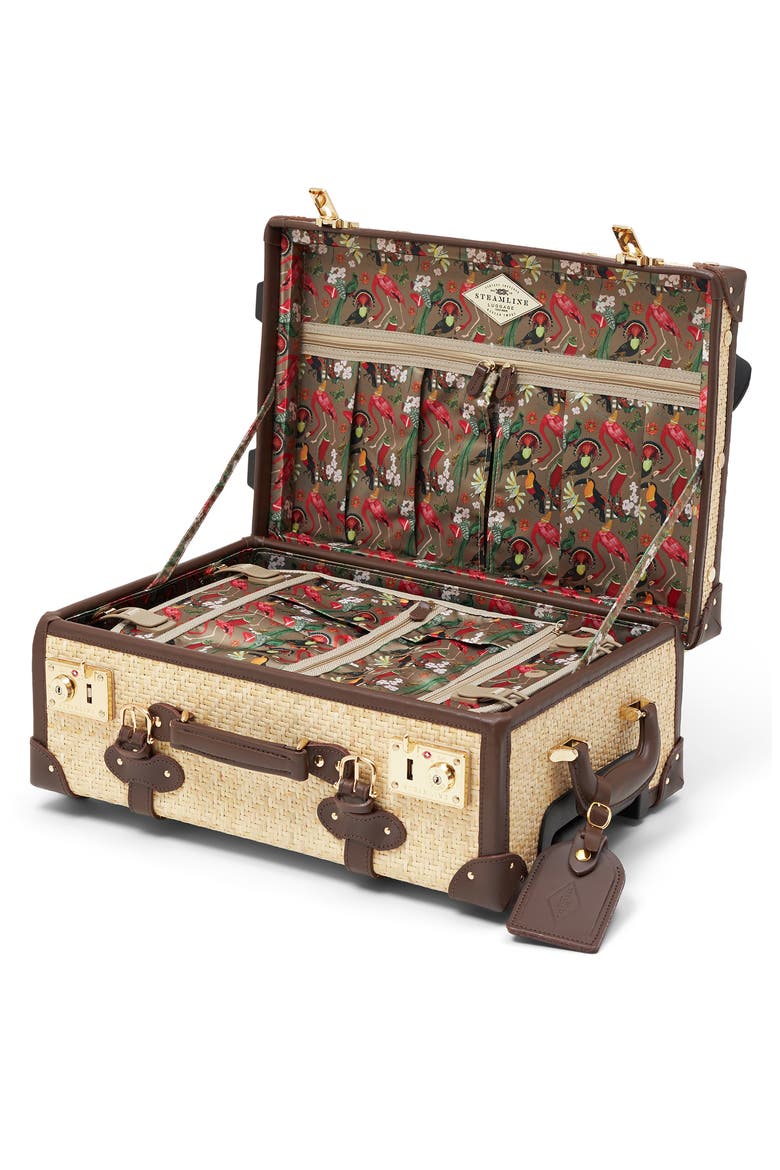 The Explorer 20-Inch Rattan Rolling Carry-On, Alternate, color, BROWN