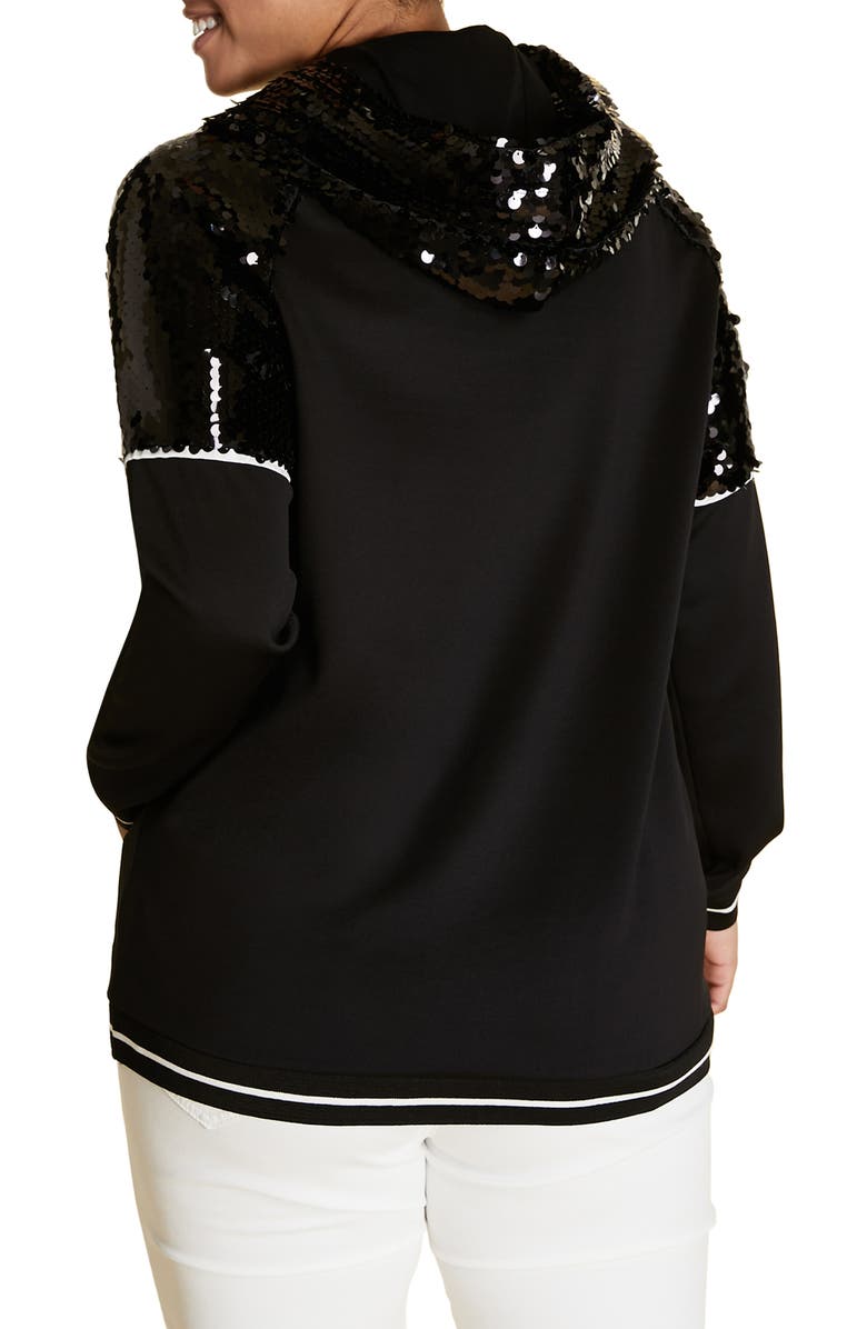Marina Rinaldi Obelo Sequin Hoodie, Alternate, color, 