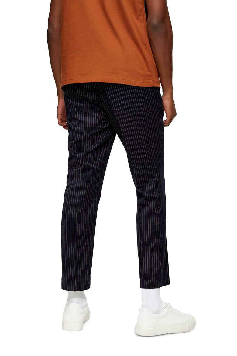 Peanut Pinstripe Jogger Pants, Alternate, color, NAVY BLUE
