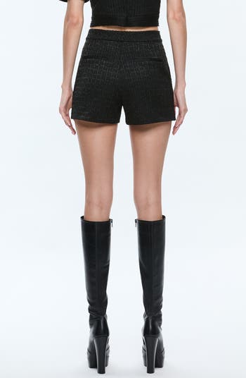 Alice+Olivia■Ken■ツイードショーツ■ハイウエスト Alice + Olivia Ken High Waist Metallic Tweed Shorts