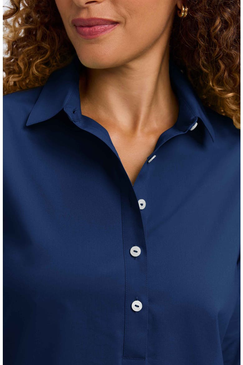Therese Button Back Popover Shirt, Alternate, color, NAVY BLUE