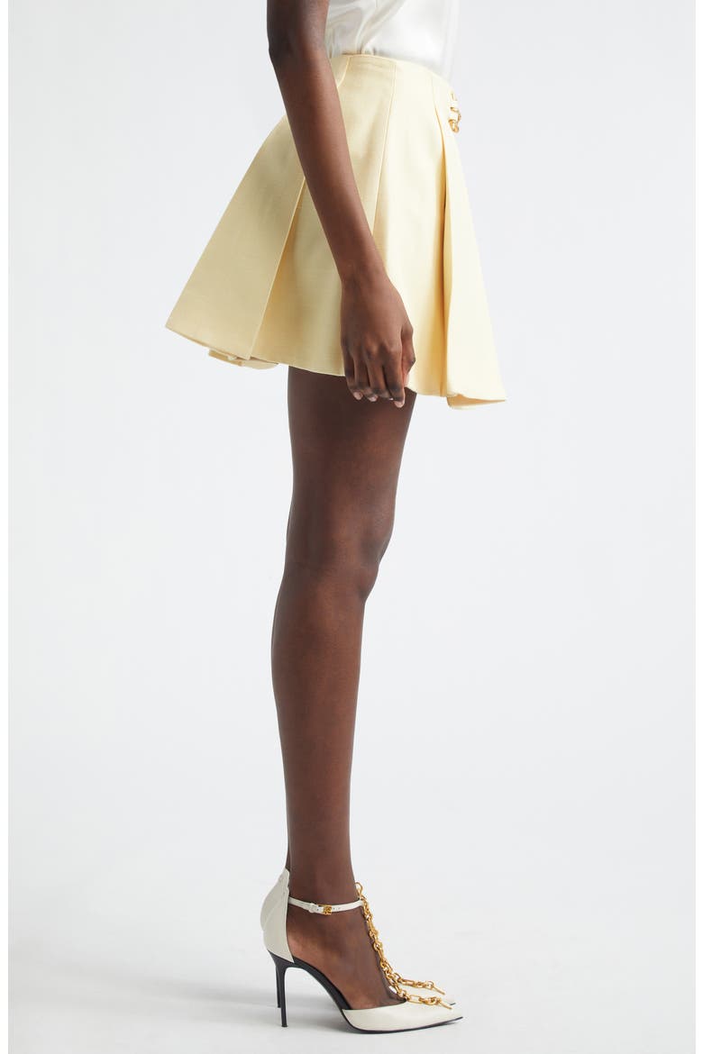 Pleated Basket Weave Skirt, Alternate, color, 1GD PALE YELLOW