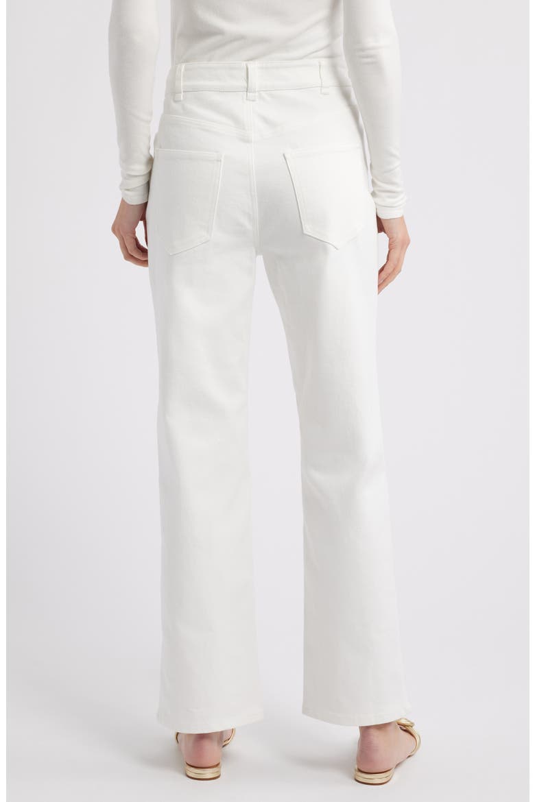 June Goldtone Trim Denim Jeans, Alternate, color, WHITE