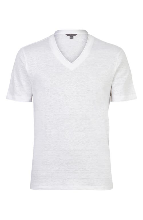 John Varvatos Wooster Slim Fit Linen T-shirt In White