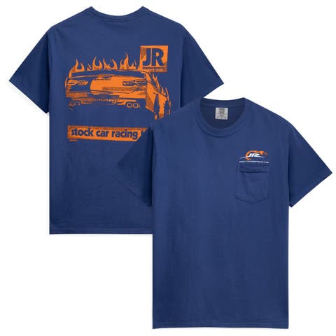 Men's Navy JR Motorsports Stock Car Racing Team Pocket Heavyweight T-Shirt