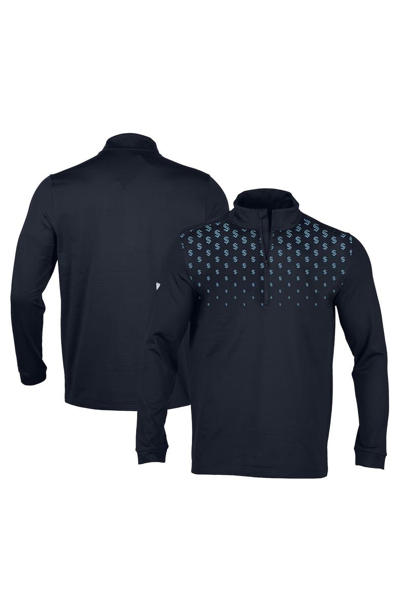 LEVELWEAR Men's Levelwear Navy Seattle Kraken NHL x PGA Scout Midlayer Quarter-Zip Pullover Top, Main, color, Navy