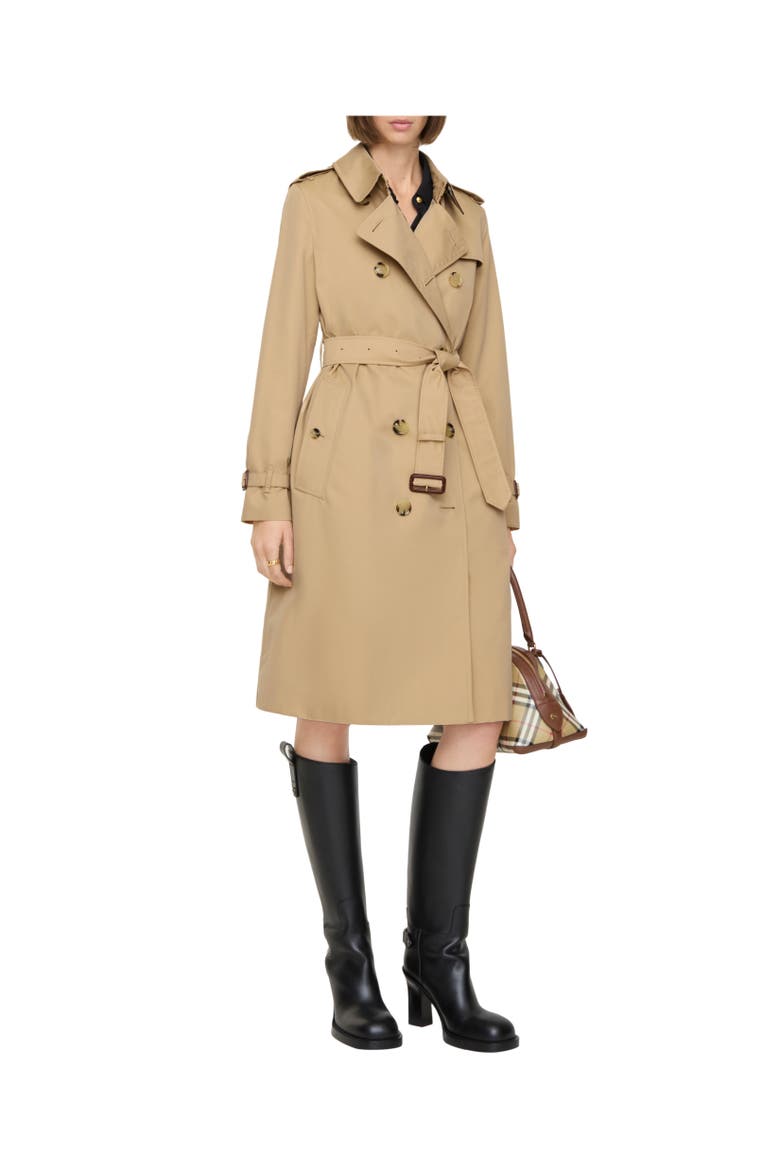 Long Kensington Heritage Trench Coat, Alternate, color, Honey beige