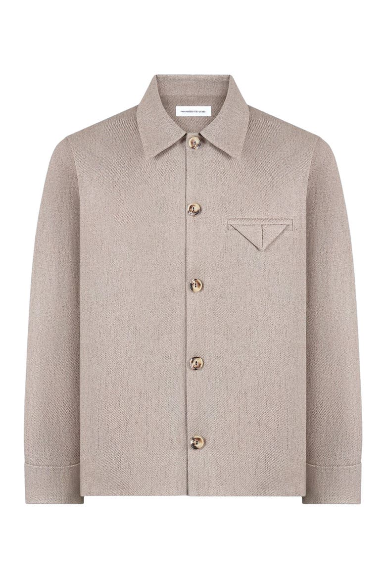 Leo Textured Tailored Long Sleeve Overshirt, Alternate, color, Taupe