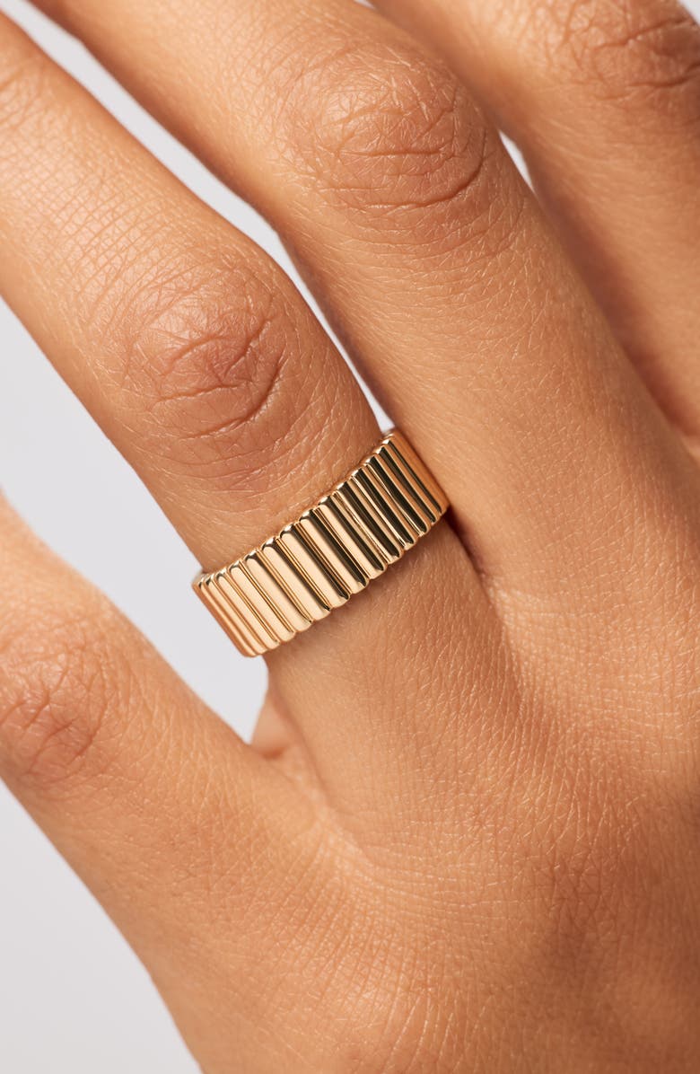 Ana Luisa Solid Yellow Gold - Galaxy Ring Wide, Alternate, color, Gold