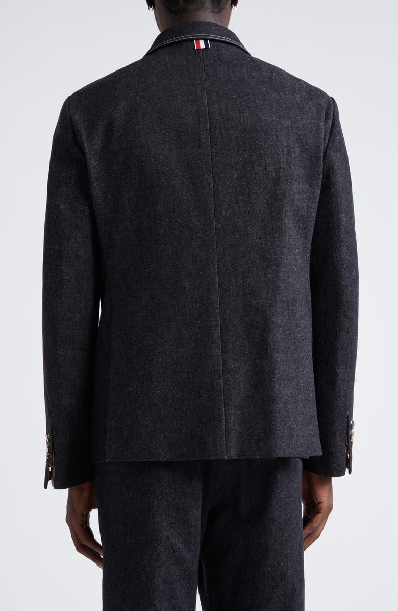 Thom Browne Unconstructred Classic Denim Sport Coat, Alternate, color, Black