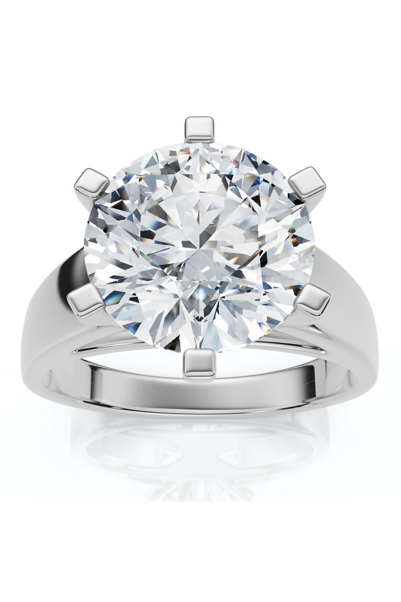 Certified 3 Ct Diamond Solitaire Engagement Cigar Ring 14k Gold Lab Grown, Main, color, 14k White Gold