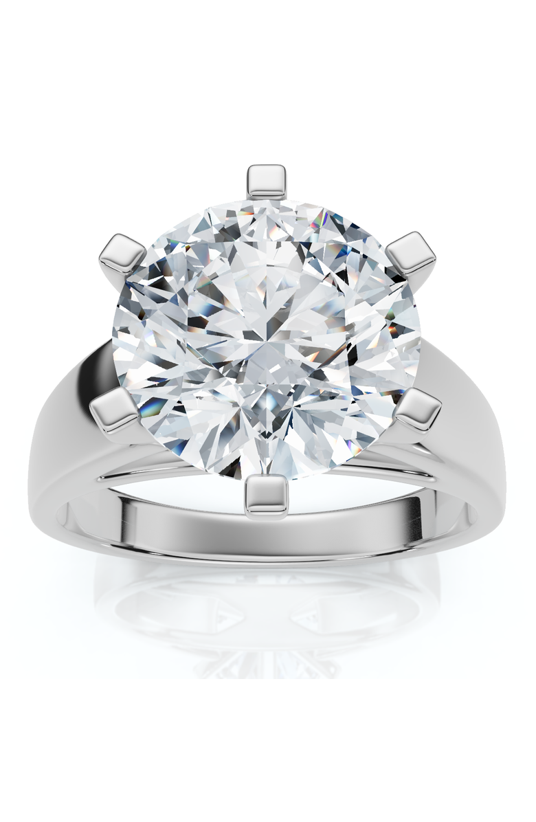 Bliss Diamond Certified 3 Ct Diamond Solitaire Engagement Cigar Ring 14k Gold Lab Grown, Main, color, 14K White Gold