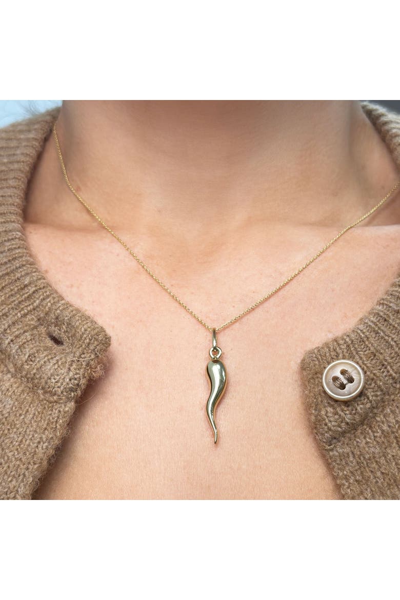 Gold Horn Necklace, Alternate, color, Yellow Gold