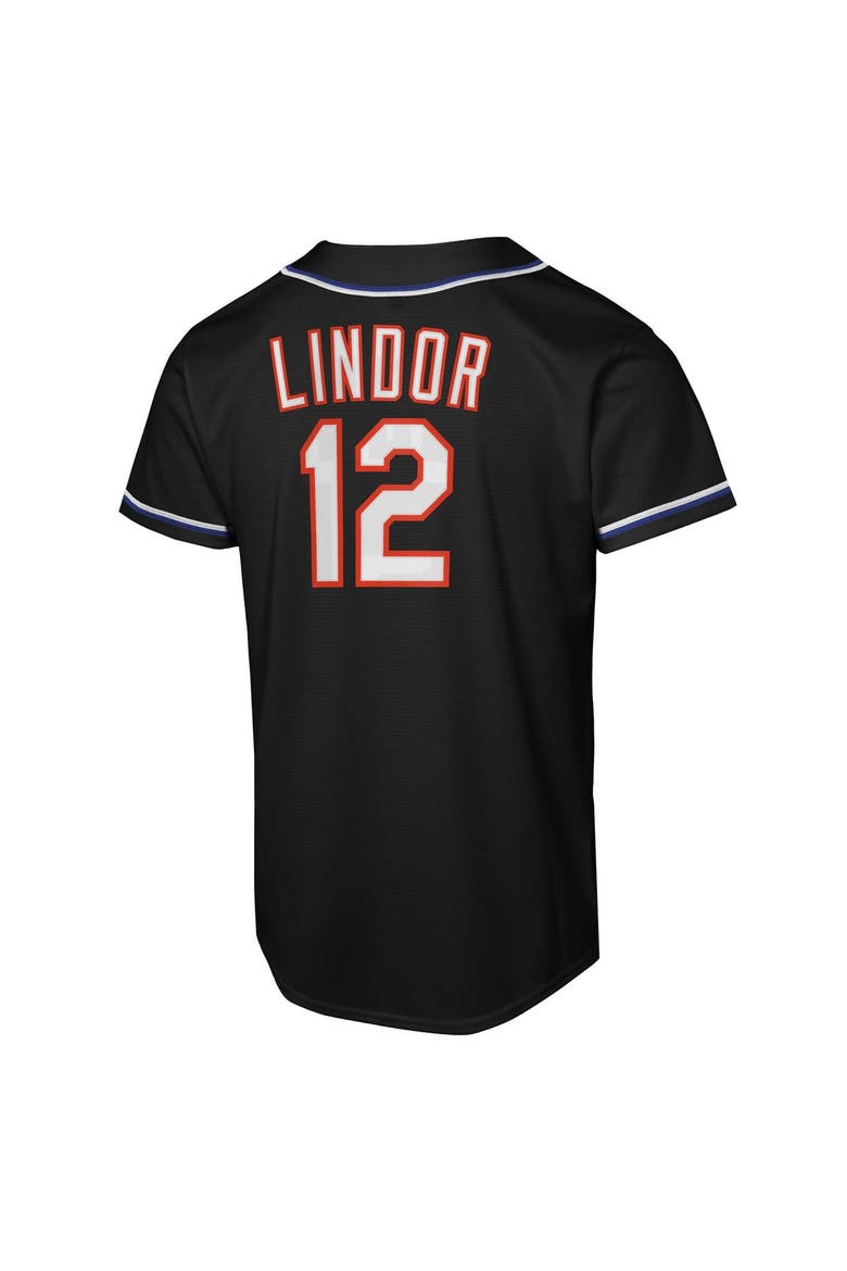 Youth Nike Francisco Lindor Black New York Mets Fashion Replica Player Jersey, Alternate, color, Black