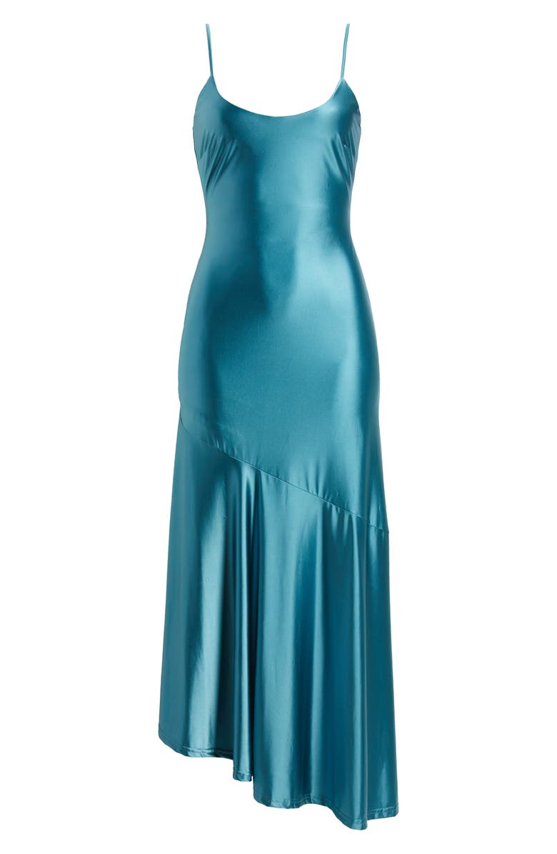 Rare London Bias Cut Liquid Satin Gown, Alternate, color, Blue