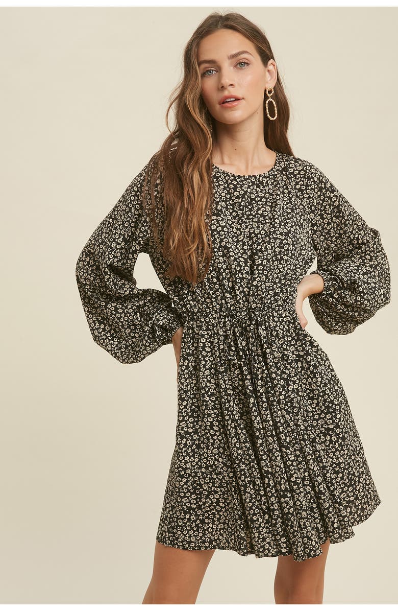 WISHLIST Ditsy Floral Long Sleeve Fit & Flare Dress, Alternate, color, 