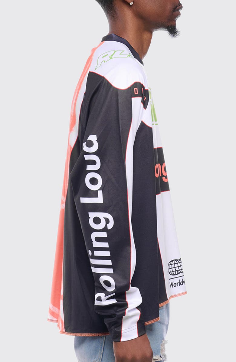 Rolling Loud RL Sport Oversize Moto Jersey, Alternate, color, Black