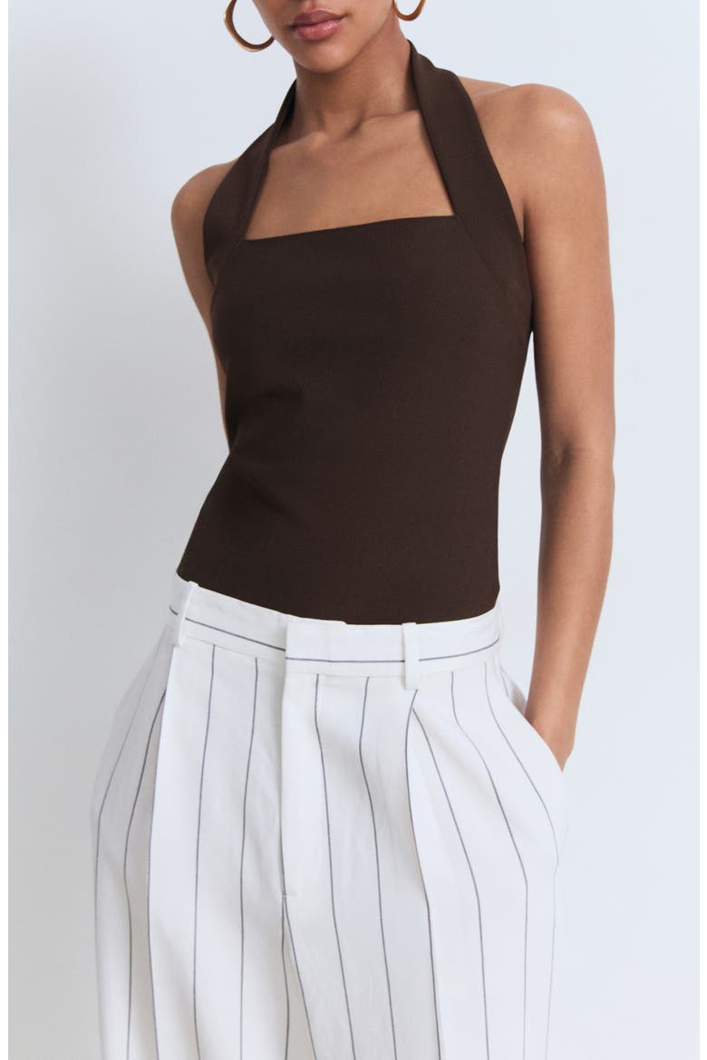 Textured Halter Top, Main, color, BROWN