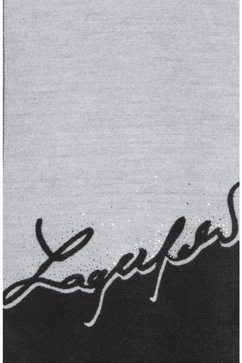 Sparkle Karl Logo Muffler Scarf, Alternate, color, BLACK