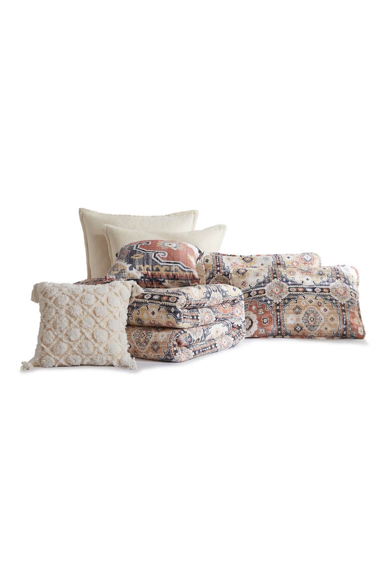 Kilim 7-Piece Oversized Quilt Bedding Set, Main, color, NATURAL