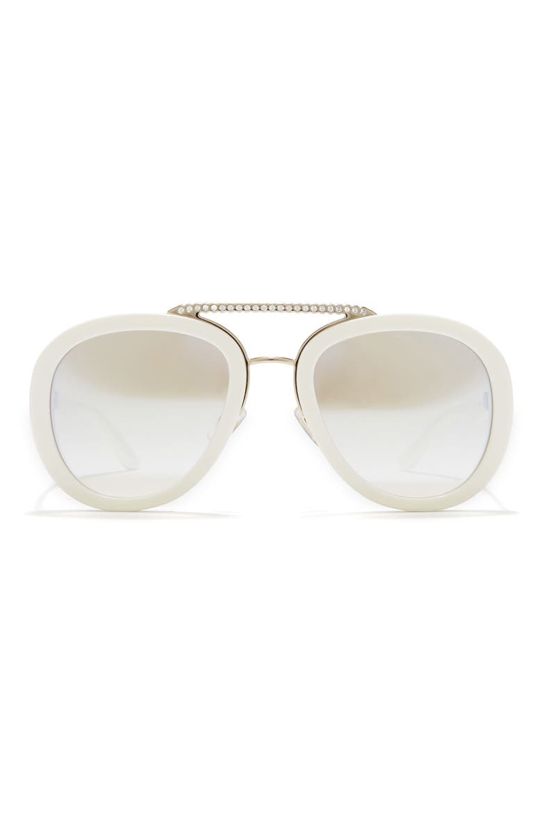 Phantos 53mm Sunglasses, Main, color, BROWN MIRROR WHITE