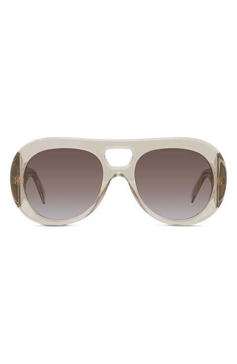 Bold 53mm Gradient Round Sunglasses