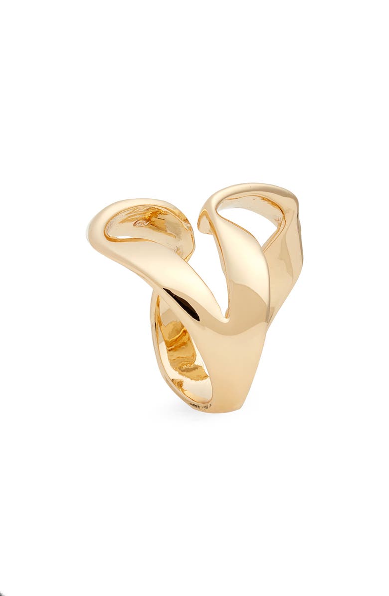 Open Edit Sculpted Ribbon Ring, Alternate, color, Gold
