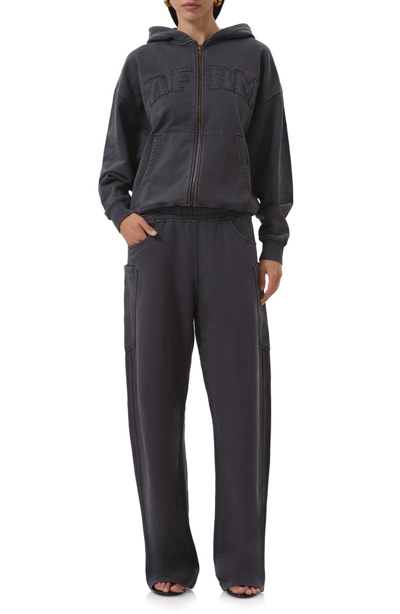 AFRM Ryan Cotton Barrel Sweatpants, Alternate, color, Onyx