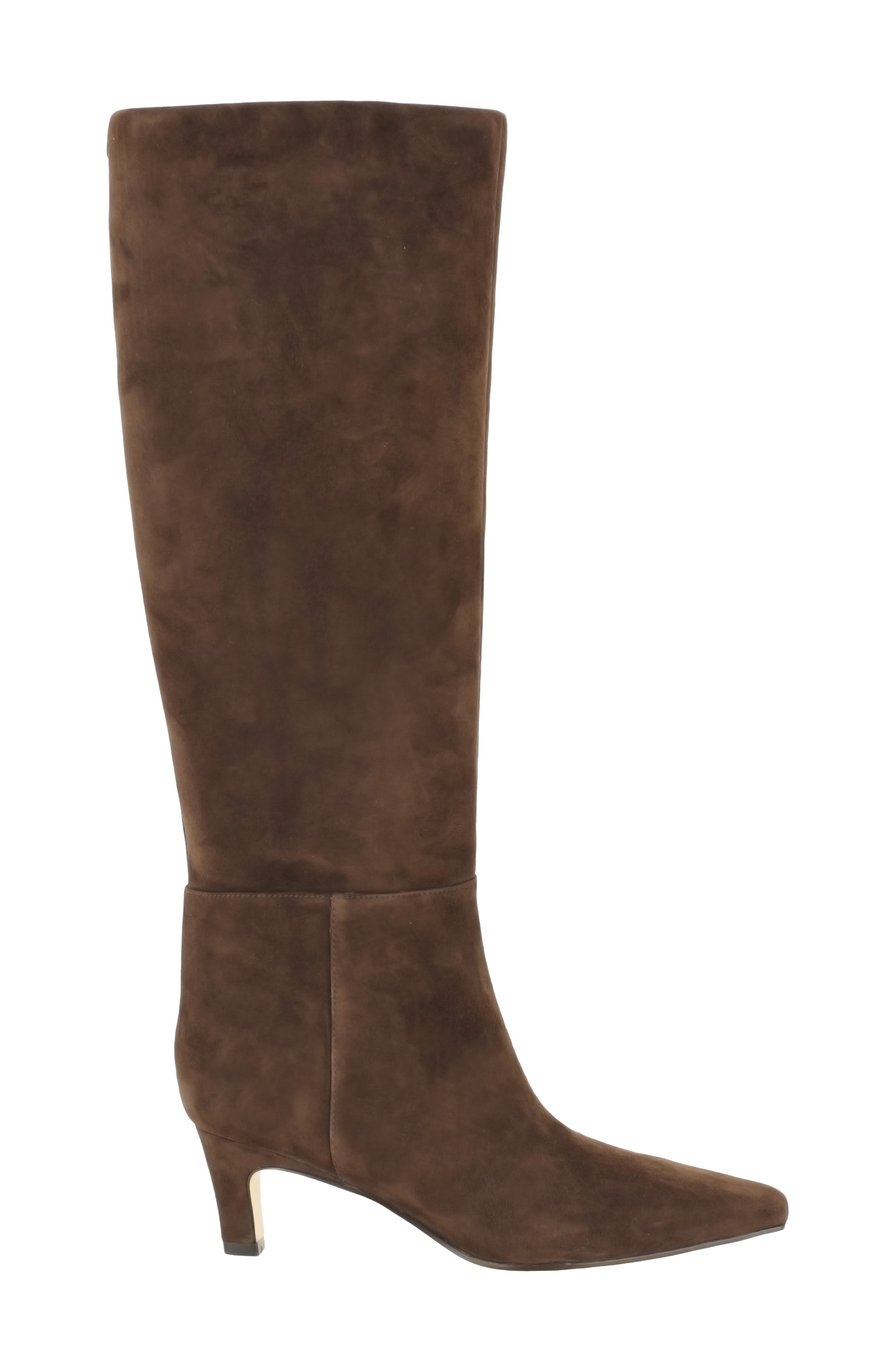 Preston Knee High Boot, Alternate, color, DARK BROWN SUEDE