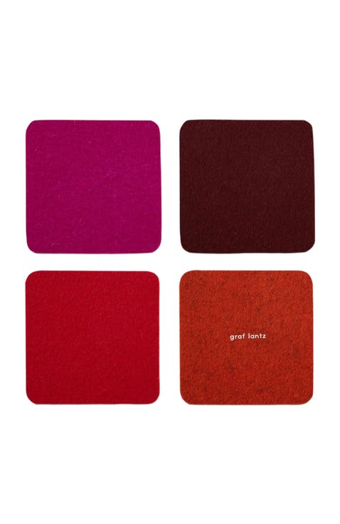 Bierfilzl Merino Wool Square Coaster Multi 4 Pack