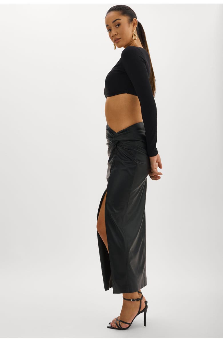 LAMARQUE EILEEN | Faux Leather Maxi Skirt, Alternate, color, Black