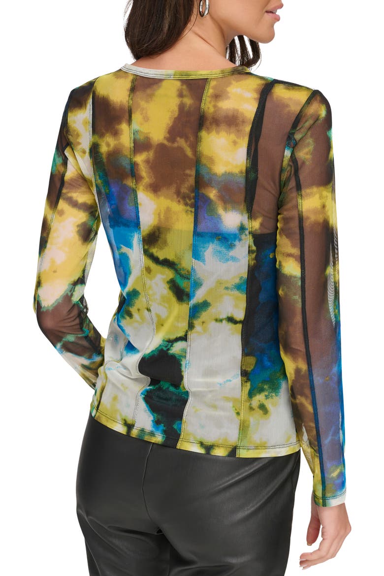 Tie Dye Mesh Top, Alternate, color, CITRINE/ BLACK MULTI