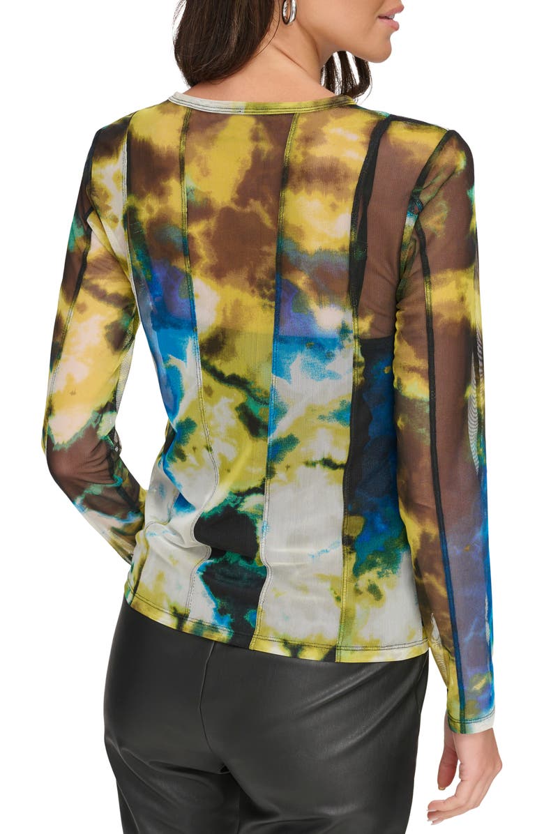 DKNY Tie Dye Mesh Top, Alternate, color,