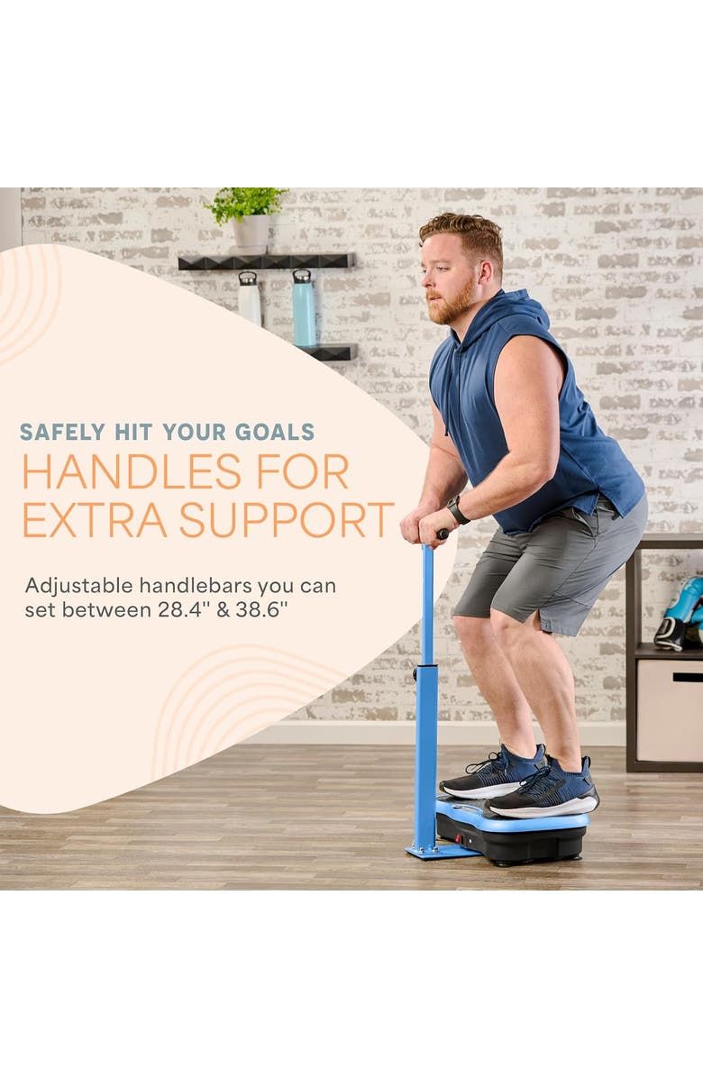 Lifepro TrimLite Vibration Plate Exercise Machine with Handlebars for Full Body Fitness, Alternate, color, Blue