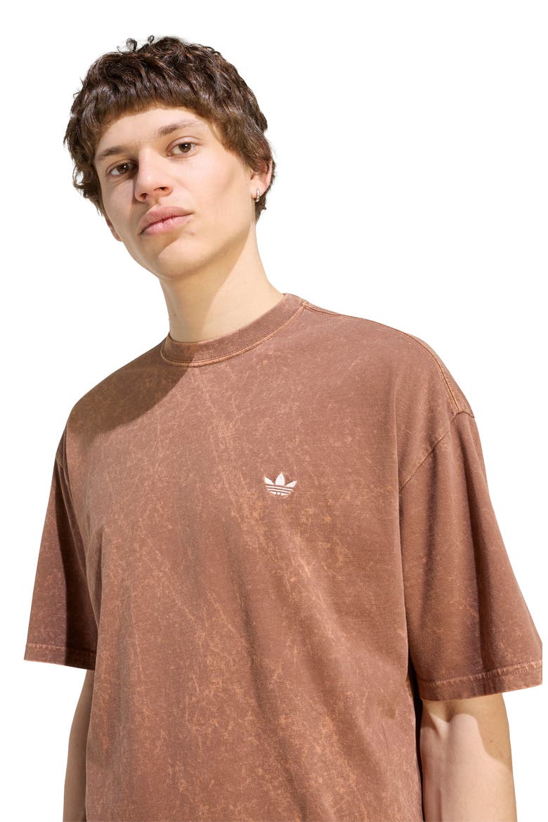 Trefoil Essentials Washed Loose Cotton T-Shirt, Alternate, color, PRELOVED BROWN