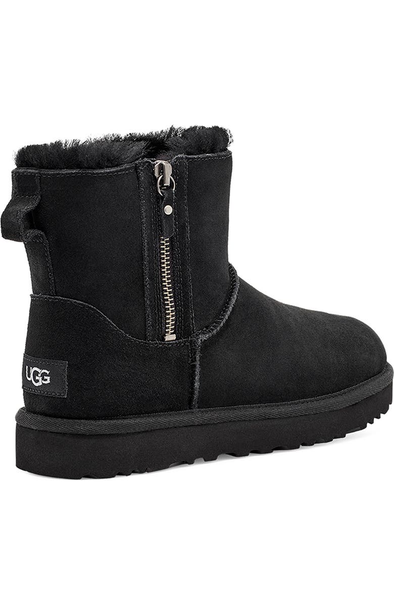 UGG<sup>®</sup> Classic Suede Mini Double Zip Genuine Shearling Boot, Alternate, color,