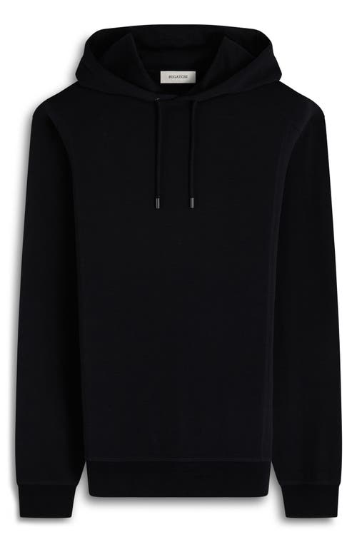 Bugatchi Textured Piqué Hoodie In Black