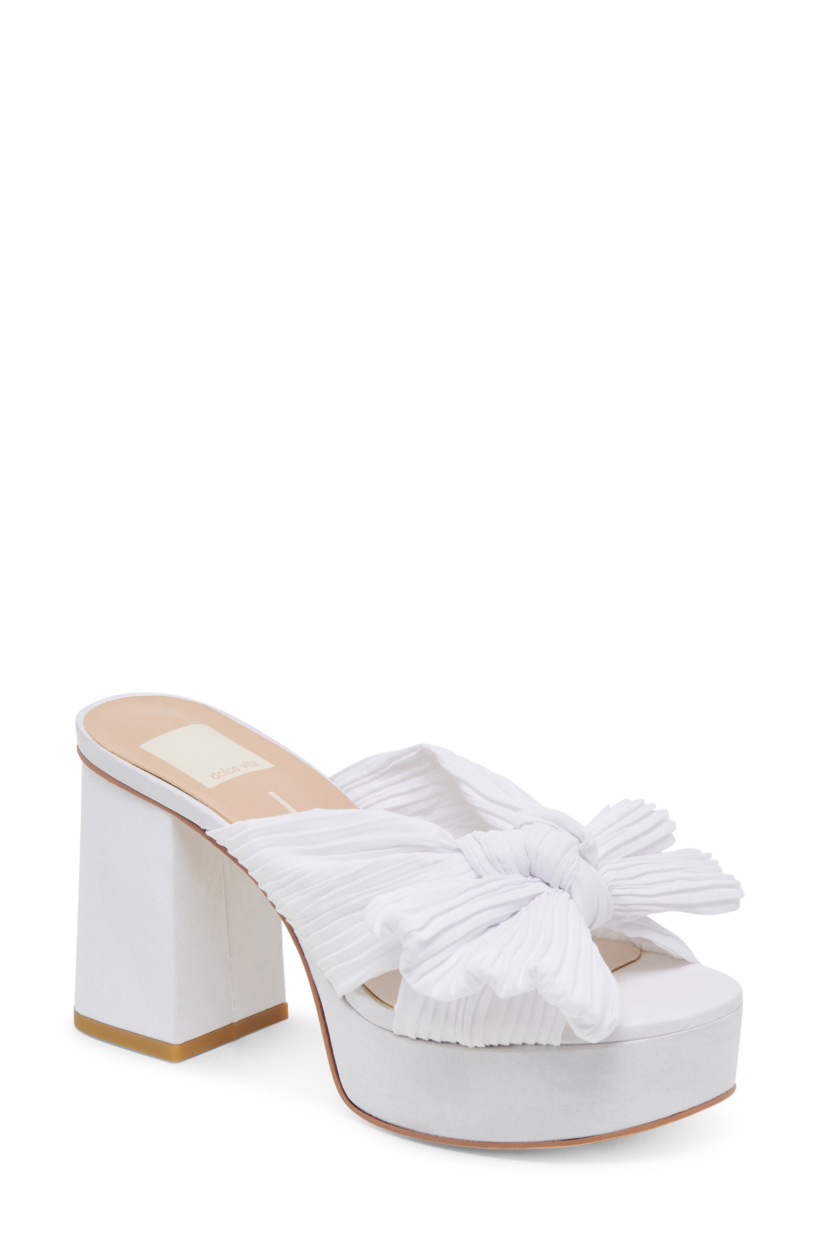 Dolce Vita Blare Platform Slide Sandal In White