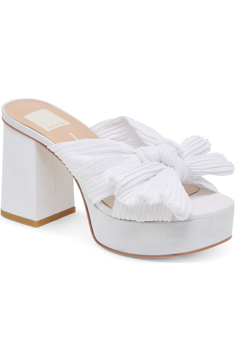Dolce Vita Blare Platform Slide Sandal, Main, color, White Satin
