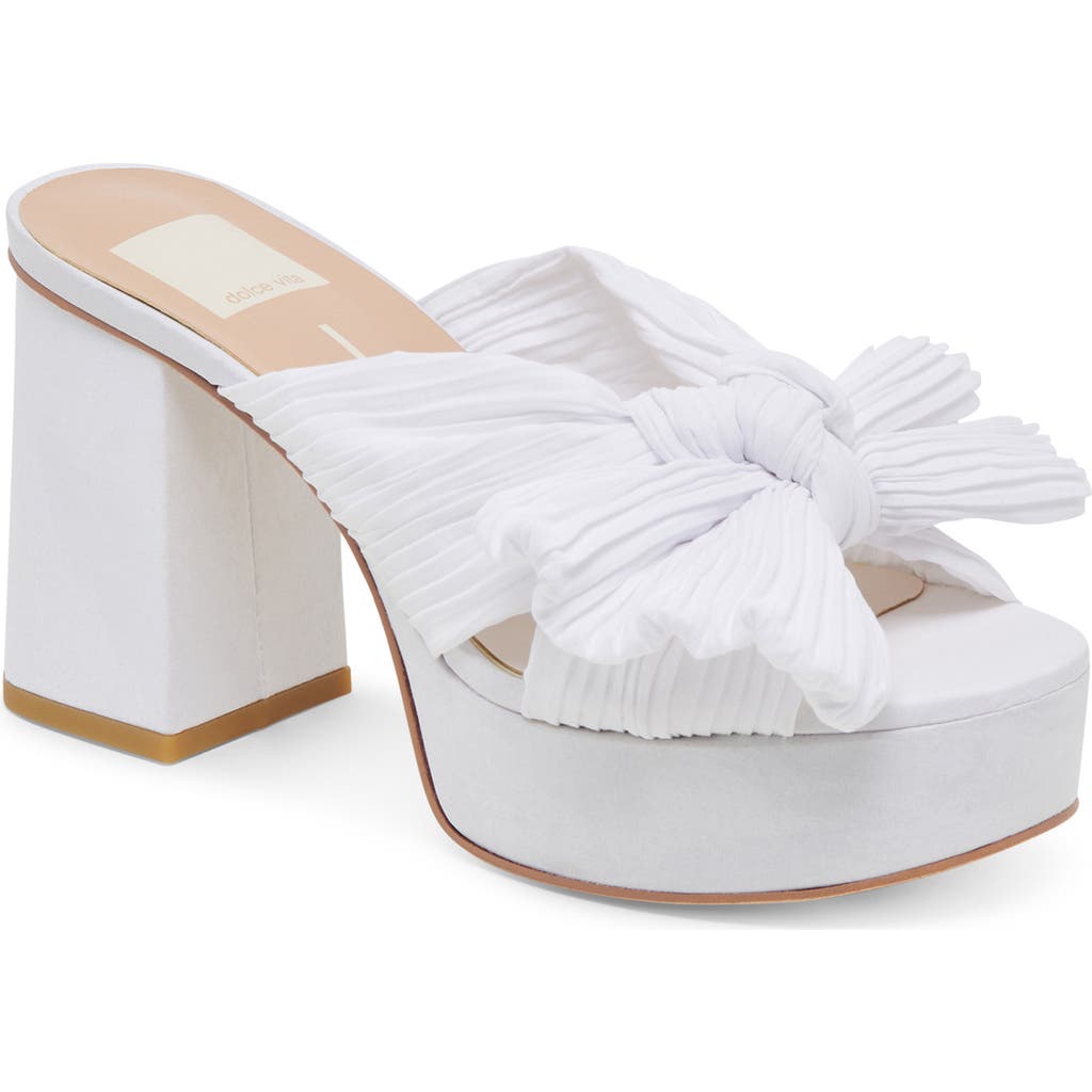 Dolce Vita Blare Platform Slide Sandal In White