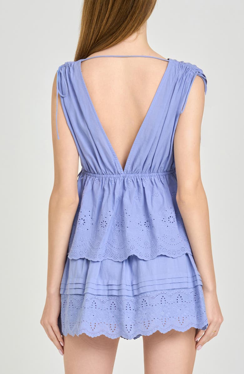 WAYF x Hannah Lovey Porter Goldie Cotton Eyelet Top, Alternate, color, Chambray