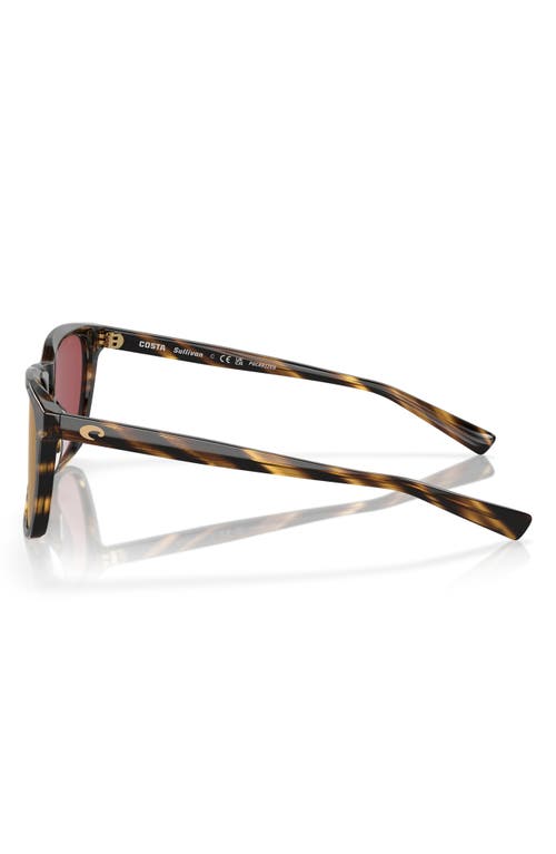 Costa Del Mar Sullivan 53mm Mirrored Square Sunglasses In Brown