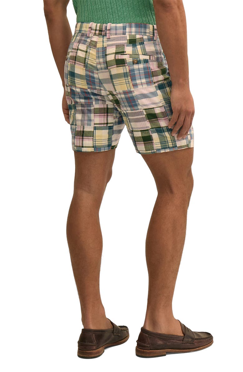 Brooks Brothers Patchwork Cotton Shorts, Alternate, color, Faded Green Patchwork