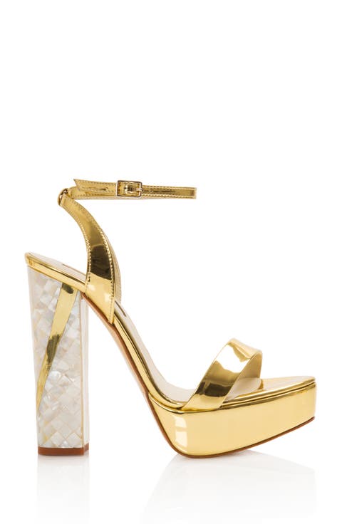 Tyra  Ankle Strap Pearl Heel Sandal