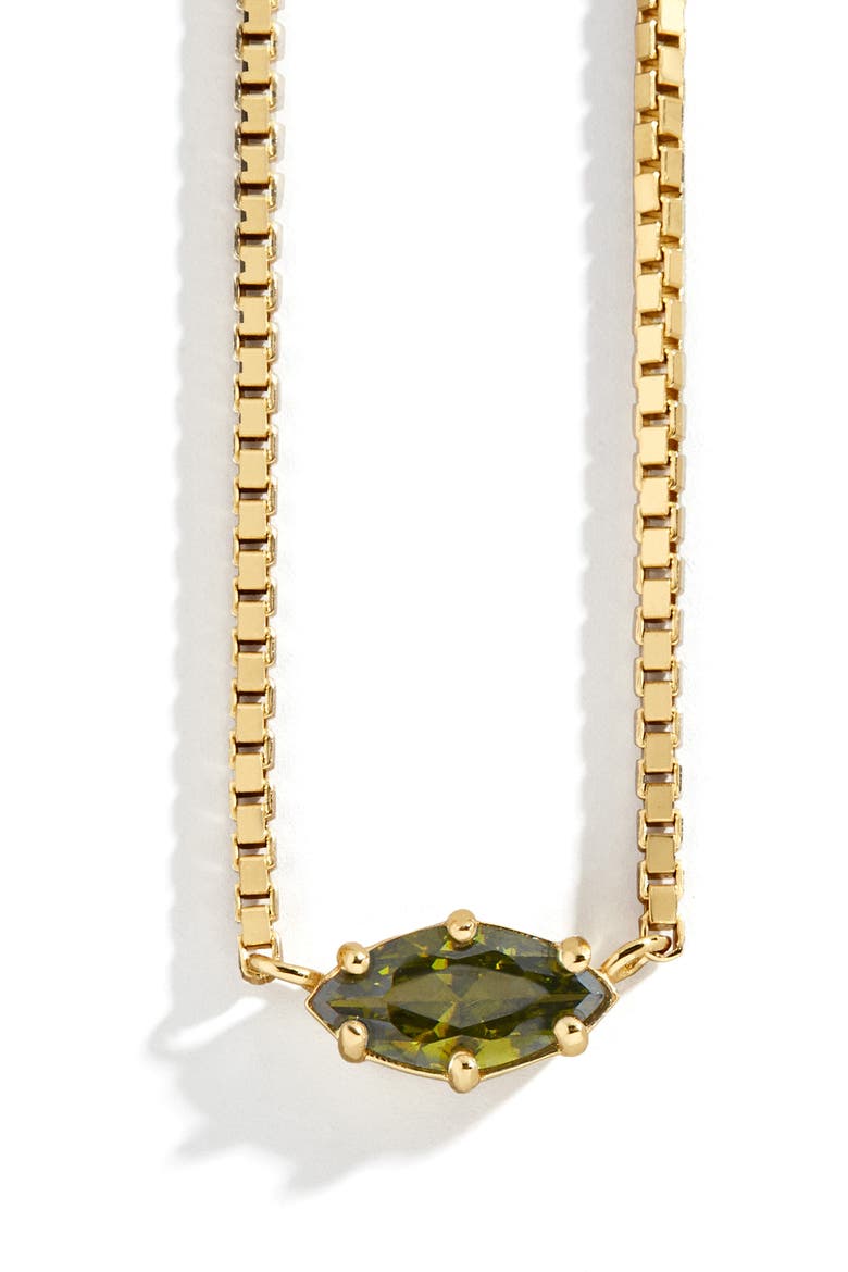 Nascita Gold Vermeil Birthstone Pendant Necklace, Main, color, PERIDOT